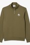 High Neck Zip-Up Print Unisex Sweatshirt Zippered High Collar Cotton Sweatshirt Green - 3