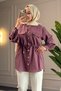 9102 - Stylish Comfortable Woven Women's Shirt with Button and Waist Tie Detail - 2