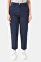 30215 Dark Blue Hidden Elastic Waist Cotton Pants - 2