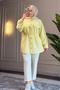 9102 - Stylish Comfortable Woven Women's Shirt with Button and Waist Tie Detail - 6