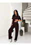 Women's Gold Button Detailed Minimal Design Comfortable Fit Two-Piece Modal Set - 3