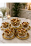 Snack Set for 6 People 12 Pieces Goldline Crystal Snack Set