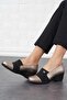 حذاء Adele Three Stripe Stone نسائي بكعب عريض مخطط باللون البلاتيني