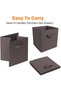4PCS Storage Cubes Collapsible Storage Boxes with Handles Fabric Folding Boxes for Organisation Wardrobe Shelving Office Toys Durable Storage Boxes (10.5*11*10.5in Dark Gray) - 5