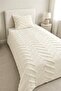 Bohemian Single Chenille Pique Embossed Modern Pattern Summer Pique Set 175X240 Ecru