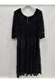 Black Italian Lace Short-Sleeved Long Silk Dress with Lining, Sizes 40-46