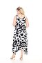 Women's Black Patterned White Buckle Strap Asymmetrical Lycra Viscose Summer Stylish Dress - 5