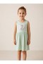 Girl's Heart Sim Printed Sleeveless Mint Green Dress