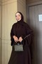 Abaya with Ruffled Sleeves (Shawl Included) - Brown - 3