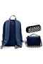 Navy Blue Black and White Checkered Patterned Boys' Primary and Secondary School Triple School Bag Set Setygn33234A - 3