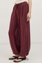 Burgundy Lace-Up Balloon Women's Trousers