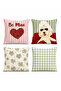 Banyocu Dog Patterned 4-Piece Throw Pillow Cover Set - 3