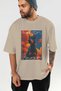 For Dog Lovers 17 Front Dog Print Beige Oversize T-Shirt 100% Cotton Unisex Dog Lover Premium Design - 6