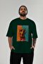 For Dog Lovers 1 Green Oversized T-Shirt with Front Dog Print 100% Cotton Unisex Dog Lover Premium Design - 5