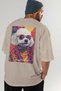 For Dog Lovers 39 Back Dog Print Beige Oversize T-Shirt 100% Cotton Unisex Dog Lover Premium Design - 7
