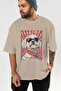 For Dog Lovers 55 Front Dog Printed Beige Oversize T-Shirt 100% Cotton Unisex Dog Lover Premium Design - 6