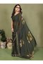 Mehendi Green Georgette Silk Foil Print Saree - FFT8726 | Mehendi Green - 3
