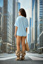 Baby Blue Oversize Bases Jersey Jersey T-Shirt - 8