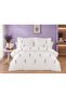 Lavender Breeze Ruffled & Embroidered 100% Cotton 6 Piece Double Duvet Cover Set - 2