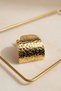 Women's Gold Textured Wide Earrings