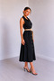 Women's Sleeveless Collared Front Buttoned Midi Crepe Dress |   Stylish and Elegant Design (Without Belt) - 2