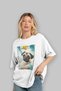 For Dog Lovers 68 Front Dog Printed White Oversize T-Shirt 100% Cotton Unisex Dog Lover Premium Design - 4