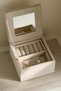 Two-tier linen jewellery box
