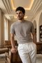 Men's Regular Fit High Quality 100% Cotton Gray Basic T-Shirt 24/1 - 2