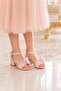 Girl's Sparkling Evening Dress Sandals with Moving Accessory Detail - 3