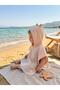 Double Layer Organic Fabric Cute Hooded Muslin Poncho with Ears - Beige - 4