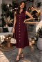 Women's sleeveless collared button-down midi dress in janjan crepe (no belt) - 2