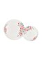 Peace Rose 33 Piece Opalware Dinner Set- DC3708/ Includes Oval Plate, Dinner and Flat Plates, Salad Bowls and Soup Spoons - 3