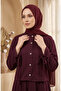Button Detailed Blouse Skirt Tesetür Double Set 5658-02 Plum - 3