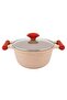 7-Piece Granite Non-Stick Aluminium Essentials Cookware Set Pink - 3