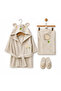 Bebitof Cute Teddy Bear Embroidered Hooded Baby Bathrobe Set - 2