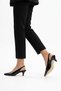 Qenor Women's Women's Black Crinkle Patent Leather Kitten Heel Slingback Pointed Toe Heeled Shoes Daily Casual Stylish Heels 3 cm - 2