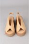 Seç 4126 Genuine Leather Heel-Headed Women's Sandals (Heel:6.5Cm Platform:2.5Cm) Caramel - 3