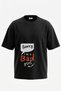 Sorry Bad Girl Design Back Printed Cotton Black Oversize T-Shirt