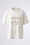 Screaming Eagle Design Back Printed Cotton White Oversize T-Shirt