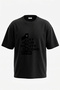 One at a Time Design Back Printed Cotton Black Oversize T-Shirt