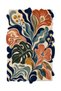 Sdt Special Cut Tropical Leaf and Flower Patterned Cream Woven Base Decorative Carpet Sdt3005