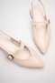 Women's Beige Patent Leather 2cm Short Heeled Casual Shoes Bp23Ms03B - 5