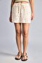 100% Cotton Regular Waist Short Leg Patterned Elastic Tie Waist Muslin Ecru Shorts H7651Ax26Sm - 4