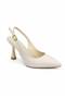 Women's Black Patent Leather and Nude Patent Leather Banded New Season Thin Heeled Shoes - 3