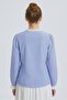 Blue Striped Wide Scallop Lace Robe with Bow Tie Shirt - 7