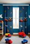 Fast and Cheerful Friends Patterned Children's Baby Room Background Curtain (Single Panel Pricing) - 2