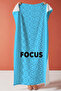 Motivational Focus Written Modern Beach Towel - Blue Typographic Minimalist Quick-Dry Towel Cover - 6