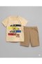 Car Patterned Boy's T-Shirt Shorts Summer Set - 2