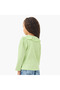 Girls Ruffled Collar T-shirt with Ribbed Texture - Cotton - Long Sleeves - 3
