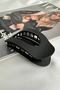 Black Matte Look Oval Comb Detail Hair Clip (10cm) - 3